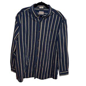 CE Schmidt Shirt Mens Striped Workwear Long Sleeve Button Up Adult XLT